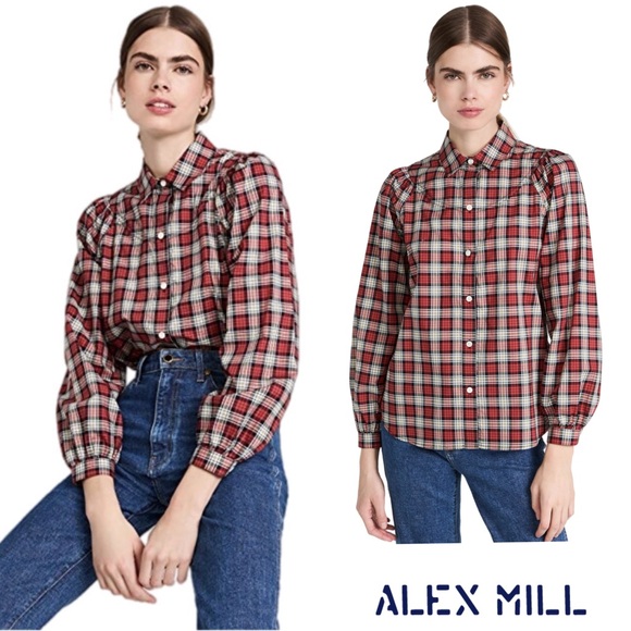 Alex Mill Tops - NEW Alex Mill Red and White Long Sleeve Button Down Shirt